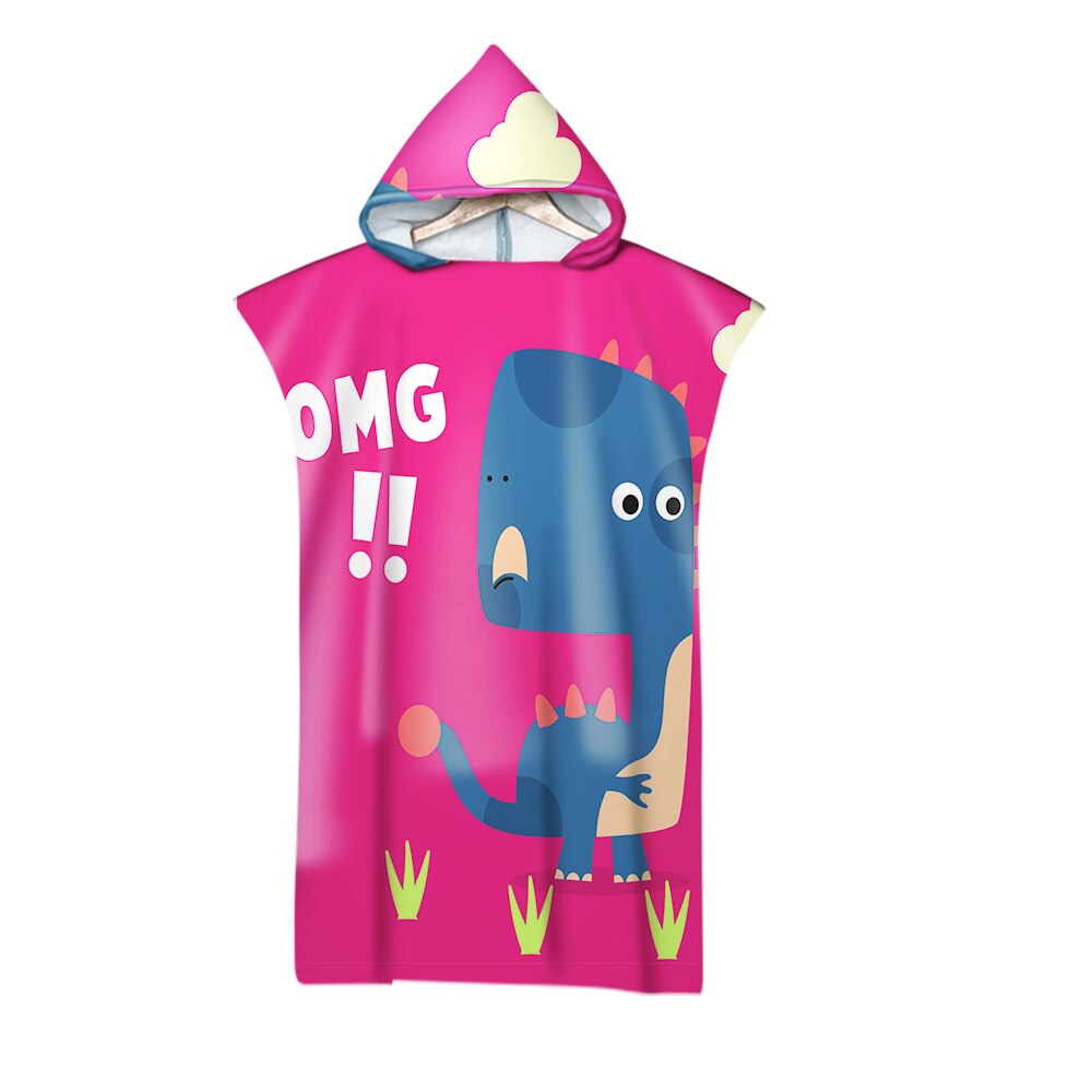 Dinosaur Cartoon Printed Microfiber Beach Towel For Kids Adults Soft Hooded Bath Towels Swimming Cloak: 10