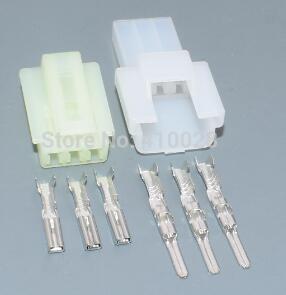 worldgolden 2.3mm 3pin female male car wiring connector auto electrical connector plug 6090-1131 6090-1136: 2set male female