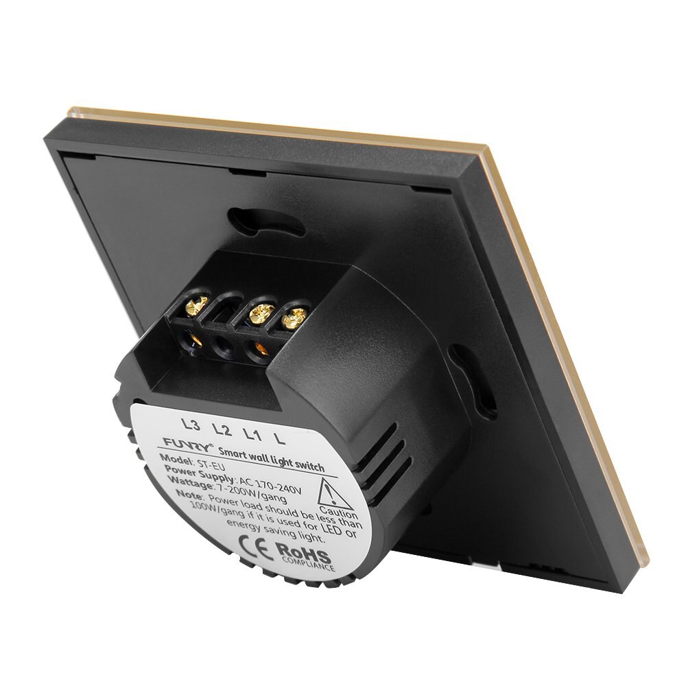 EU standard Touch Switch Light Control Sensor Switch Luxury Wall Switch Panel ST2 2 Gang 170-240V Crystal Tempered Glass