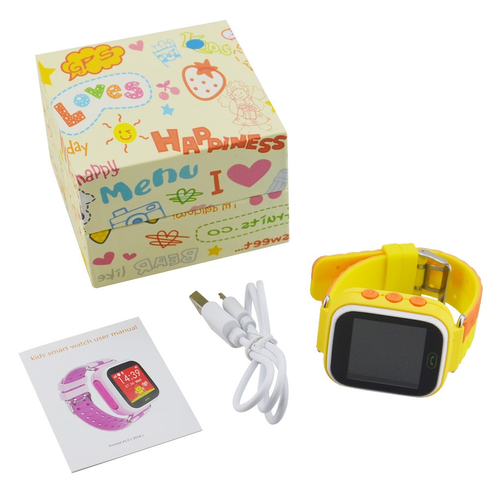 Kinderen Horloge Locator 1.44 Inch Tft Touch Screen Smartwatch Q80 Lbs Positie Voor Kinderen Horloge Tracking Sos Oproepen: yellow with box