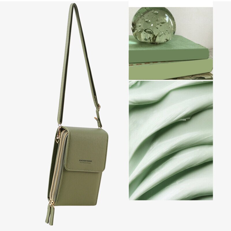 Modus Winkel Universele Multifunctionele Pu Lederen Mini Mobiele Telefoon Bag Pouch/Portemonnee Met Schouderband En Metalen Knop