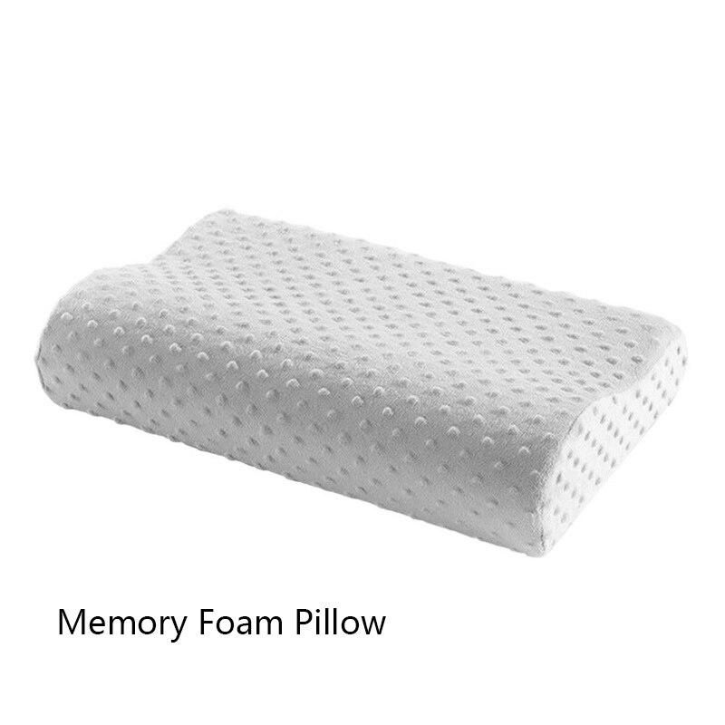 Soft Memory Foam Pillow Orthopedic Pillow Fiber Slow Rebound Soft Cervical Health Care Massager: white