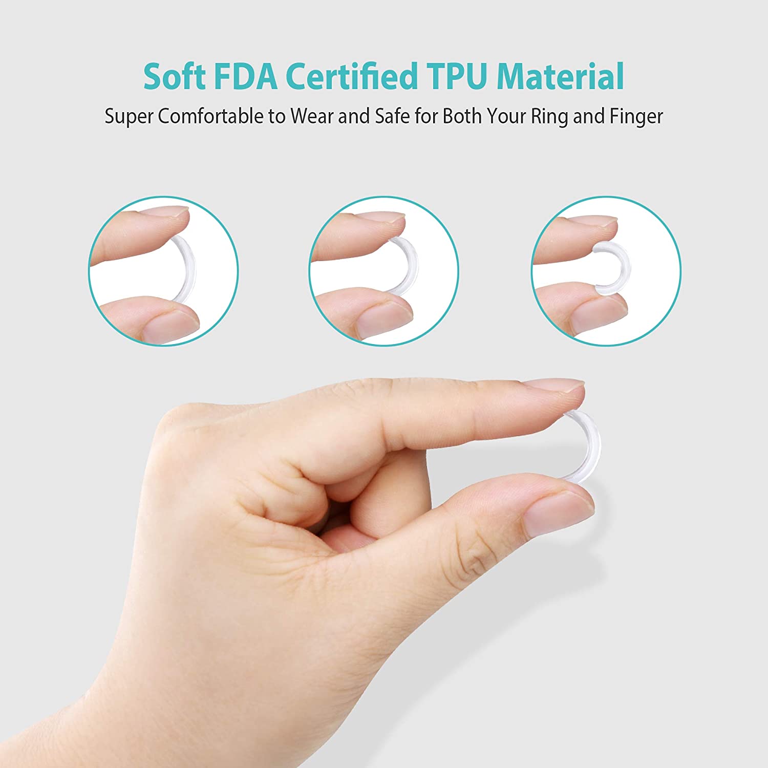 8 Sizes Silicone Invisible Ring Size Adjuster Reducer Ring Sizer Fit Any Rings