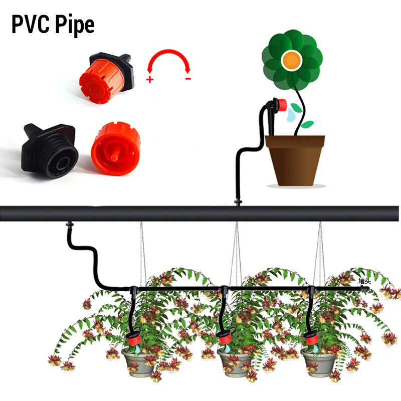 10-50pcs Adjustable Micro Drip Irrigation System Watering Sprinklers Red Head Micro Flow Drip Anti-clogging Emitter Dripper