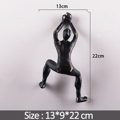 Vægdekorationer skulptur retro klatring figurer vedhæng væg statue stue væg dekorative sportsmand: B