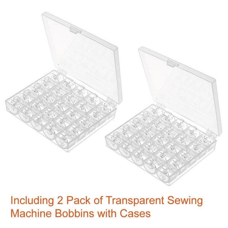 50 Pcs Sewing Machine Bobbins with Case for Brother Singer Janome Kenmore