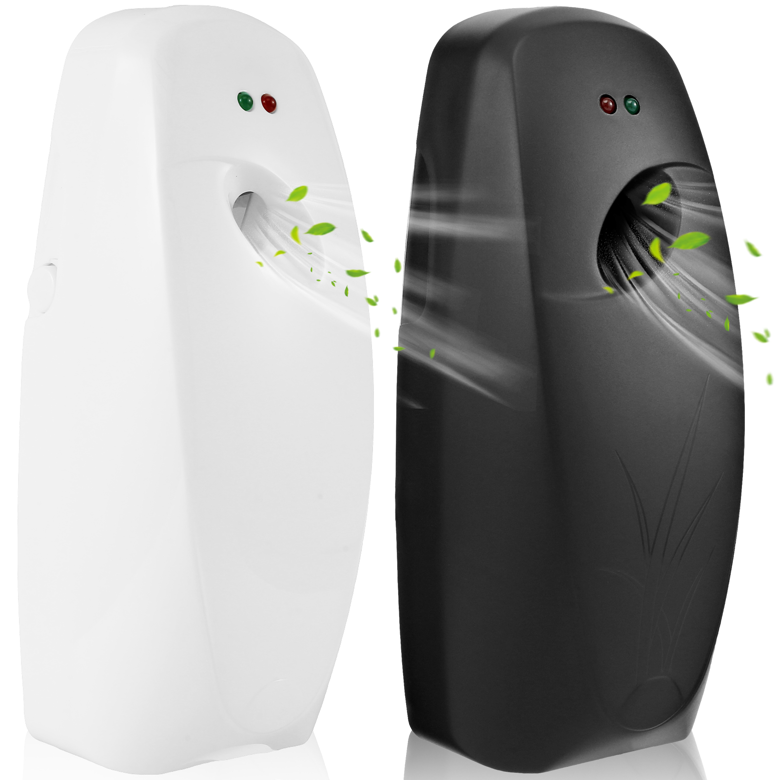 Distributeur d'air plus frais mural, Spray de parfum automatique liquide de 300ML avec 3 modes réglables pour distributeur de parfum domestique, 2 pièces: kaki foncé
