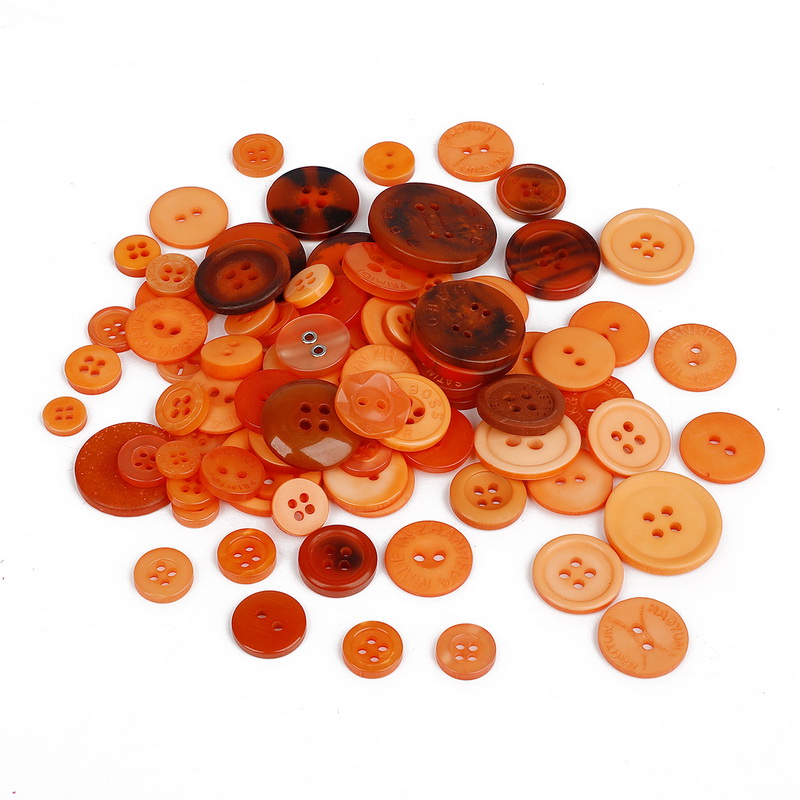 Mixed Color & Size Small Plastic Buttons Round Cartoon Button DIY Craft Scrapbooking Sewing Garment Accessories: Orange Red
