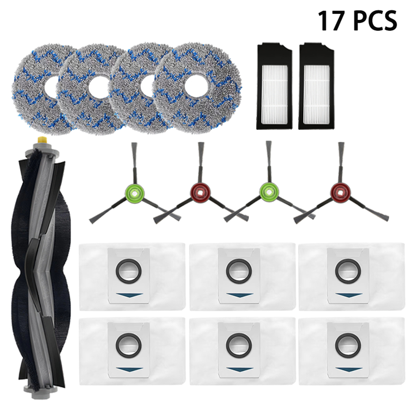 Voor Ecovacs Deebot X1 OMNI, T10 OMNI, X1 TURBO, T10 TURBO, DBX53 Vervangende Onderdelen Stofzak Filter Belangrijkste Zijborstel Mop: Light Grey