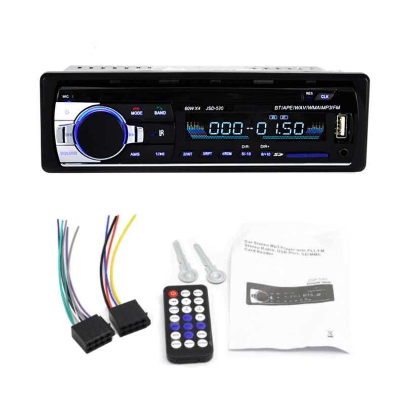 Bluetooth JSD-520 Autoradio 12V Car Radio Car Stereo Player Phone AUX-IN MP3 FM/USB/Radio Remote Control