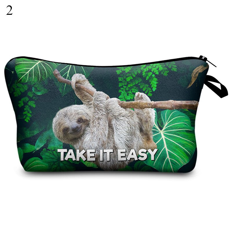 Sac de maquillage femmes sac cosmétique avec motif multicolore lama 3D impression neceser trousse de toilette voyage maquillage sac organisateur: 2