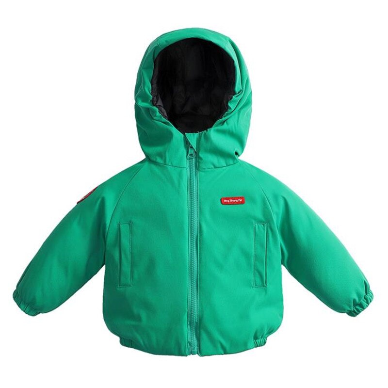 Winter Baby Snowsuit Zipper Solid Warm Hooded Snow Wear Cotton Infant Coat Winter Clothes for Baby