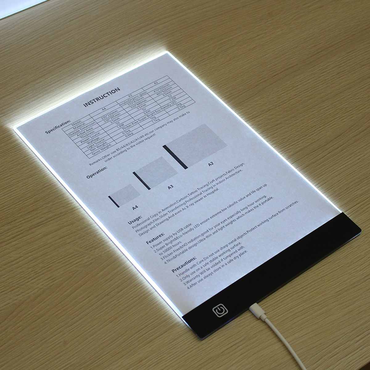 LED Diamond Painting Light Pad Board A3 A4 Drawing Graphic Tablet Box Stepless Dimmable Diamond Painting Accessories Tool Kits