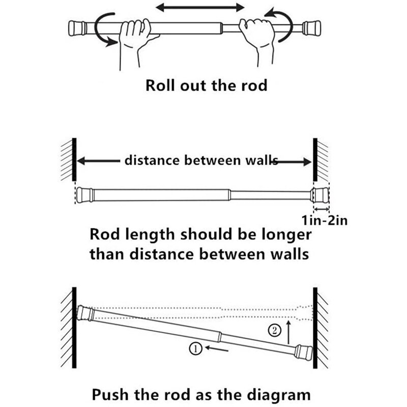 Unit 4 Rod -Tension Curtain Rod, 4 Units of Tension Rod Cabin... – Grandado