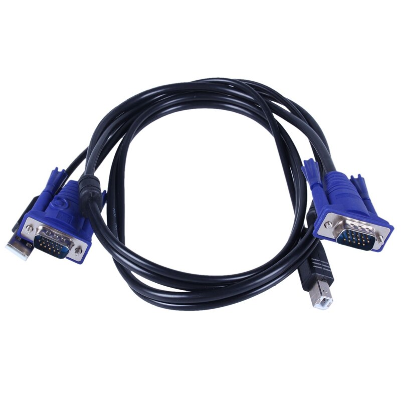501 stk tilbehør : 1 stk 4 port usb 2.0 kvm switch box  + 4 kvm kabler tastatur monitor vga svga pc laptop & 500 stk/rulle label