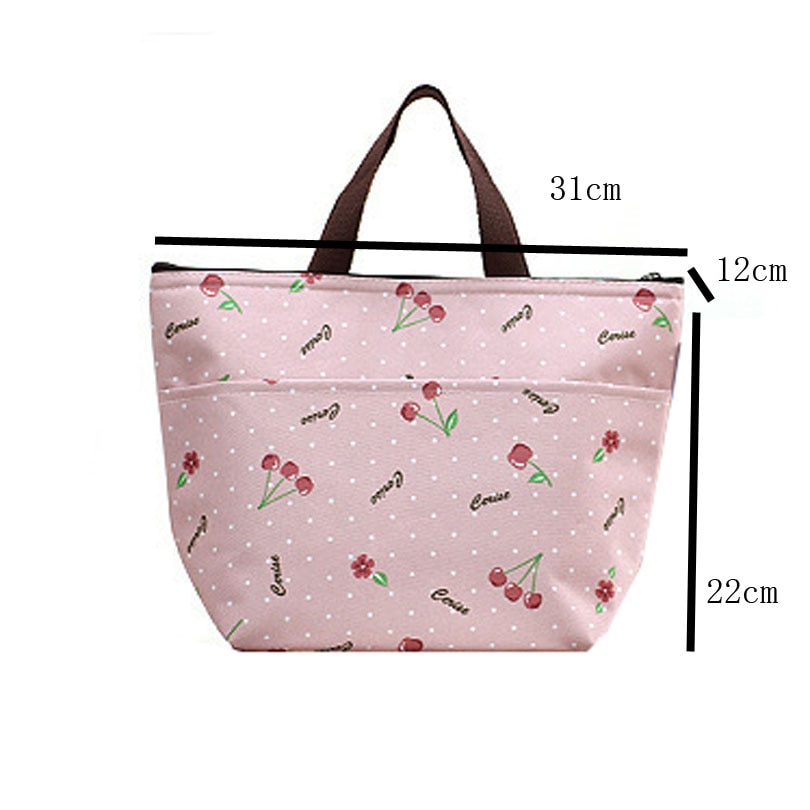 Sac à Lunch fourre-tout imperméable Oxford motif cerise enfant grande capacité sac à Lunch pique-nique alimentaire thermique pour femmes hommes glacière boîte à Lunch