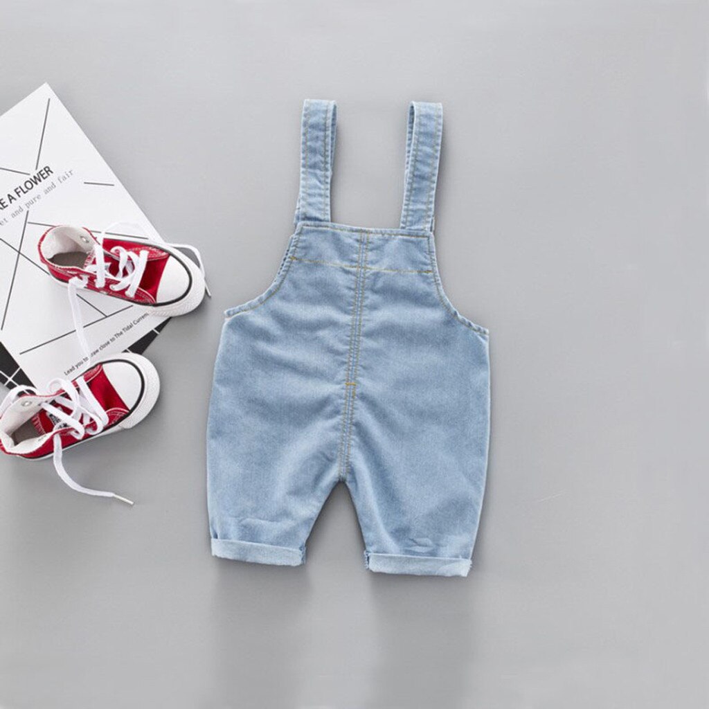 6M-3Y bébé salopette pantalon enfant en bas âge enfants garçon fille solide pantalon bébé bleu clair Denim jarretelle pantalon Jean pantalon vêtements