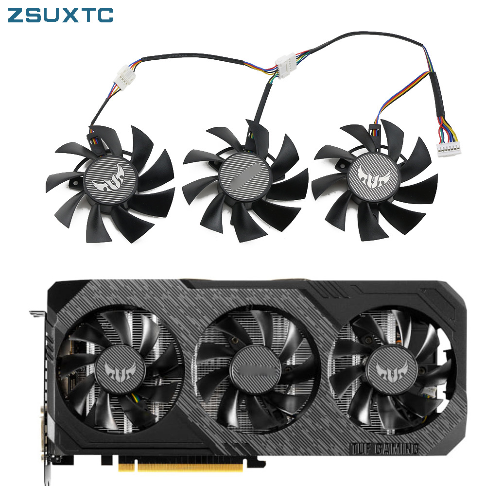 75MM 7Pin FD8015U12D GTX1660 RX5700 RX5700XT for ASUS GTX 1660Ti 1660super RX 5700 XT TUF X3 OC Graphics Cooling Fan