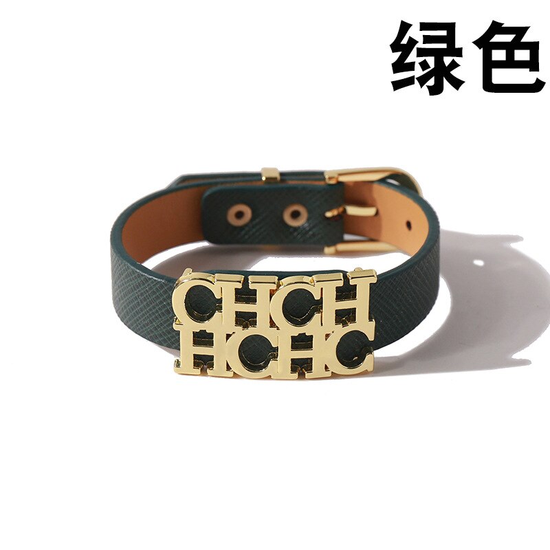 Pu læder hud bogstav charms navn armbånd mix farve diy smykker tilbehør: Antik kobberbelagt