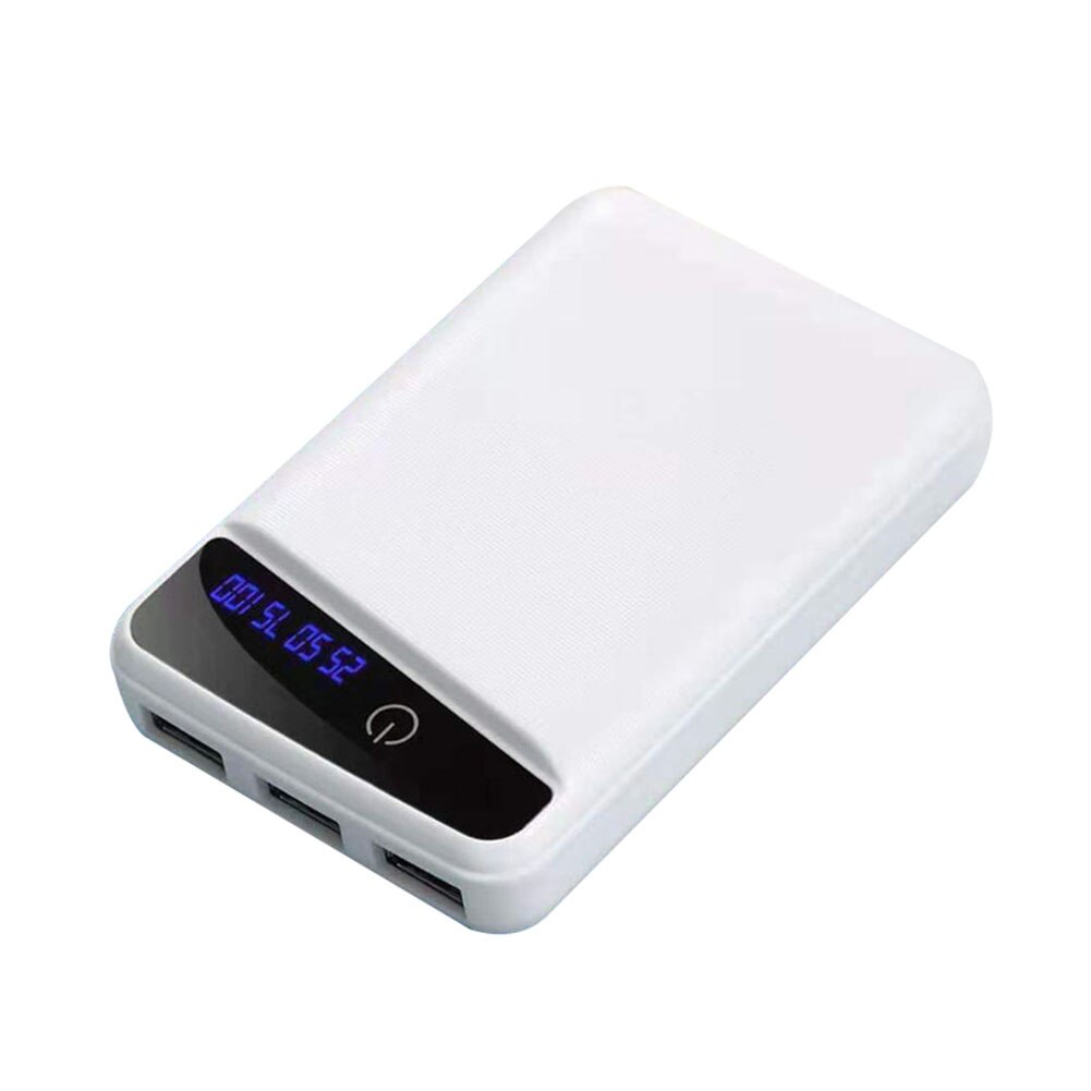 3 Pcs 18650 Battery Charger Cover Power Bank Case DIY Box 3 USB Ports: white
