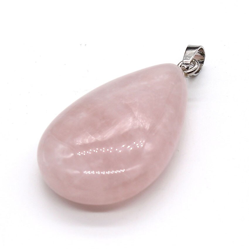 KFT Placcato Argento Naturale Cristallo di Quarzo Pietre Pendenti Con Gemme E Perle Lapis Lazuli Nero Agate Waterdrop Del Pendente In Pietra Gioelleria Raffinata E Alla Moda: Rose Quartz