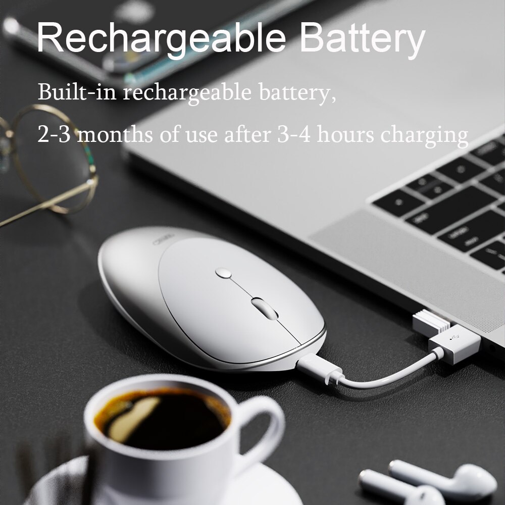 Draadloze Muis Computer Muis Stille Mause Oplaadbare Ergonomische Muis 2.4Ghz Usb Optische Muizen Voor Macbook Laptop Pc 3 Kleuren