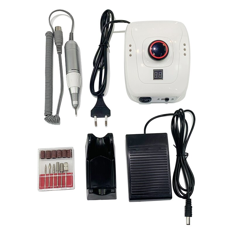 Máquina pulidora para uñas, 65W, DM206, para manicura y pedicura: white nail drill