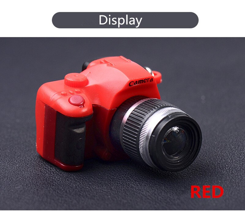 Llaveros Led de cámara creativa con sonido linterna LED cámara Digital SLR juguete LED luminoso llavero con colgante para: Red