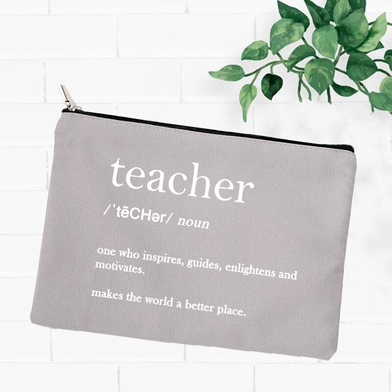 Beste Leraar Potlood Pen Case School Pencilcase Briefpapier Leveringen Zak Reizen Toilettas Organizer Make Tassen Portemonnee Leraren: W05826-TBGY-D