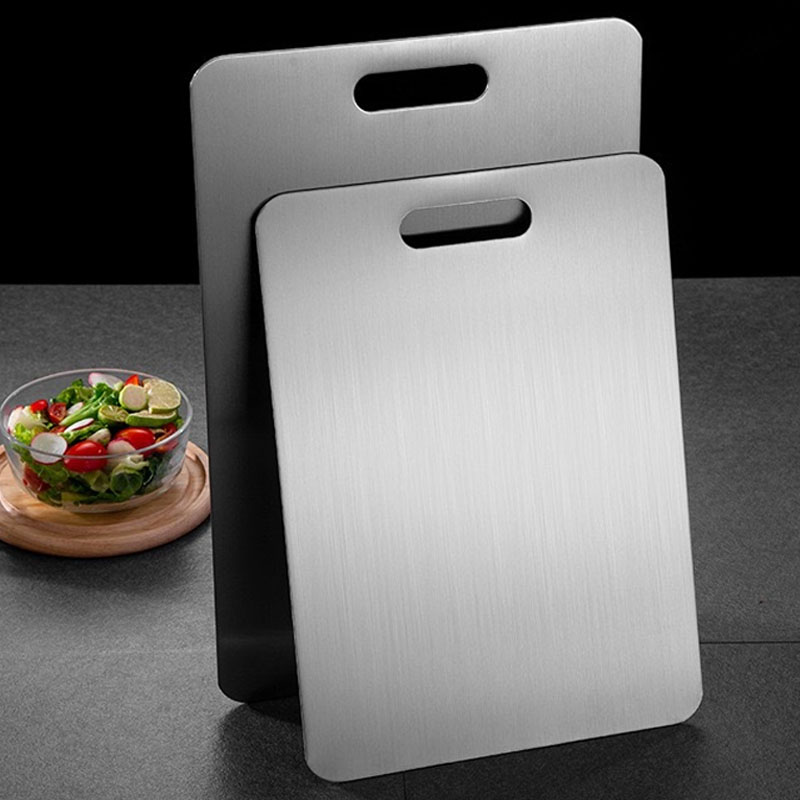 Titanium Cutting Boards Two Sides Of Germany Board 304Stainless Steel Food Cutting Food Cutting Mat Serving Tray For Cooking