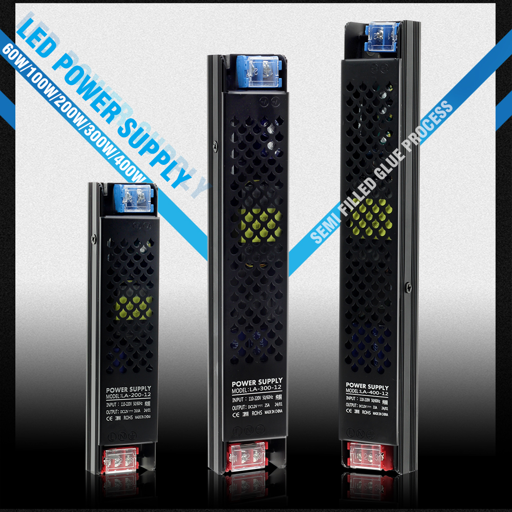 60w 100w 200w 300w 400w led-stripe strømforsyningsadapter driver 110v 220v to 12v 24v ultratynne lystransformatorer