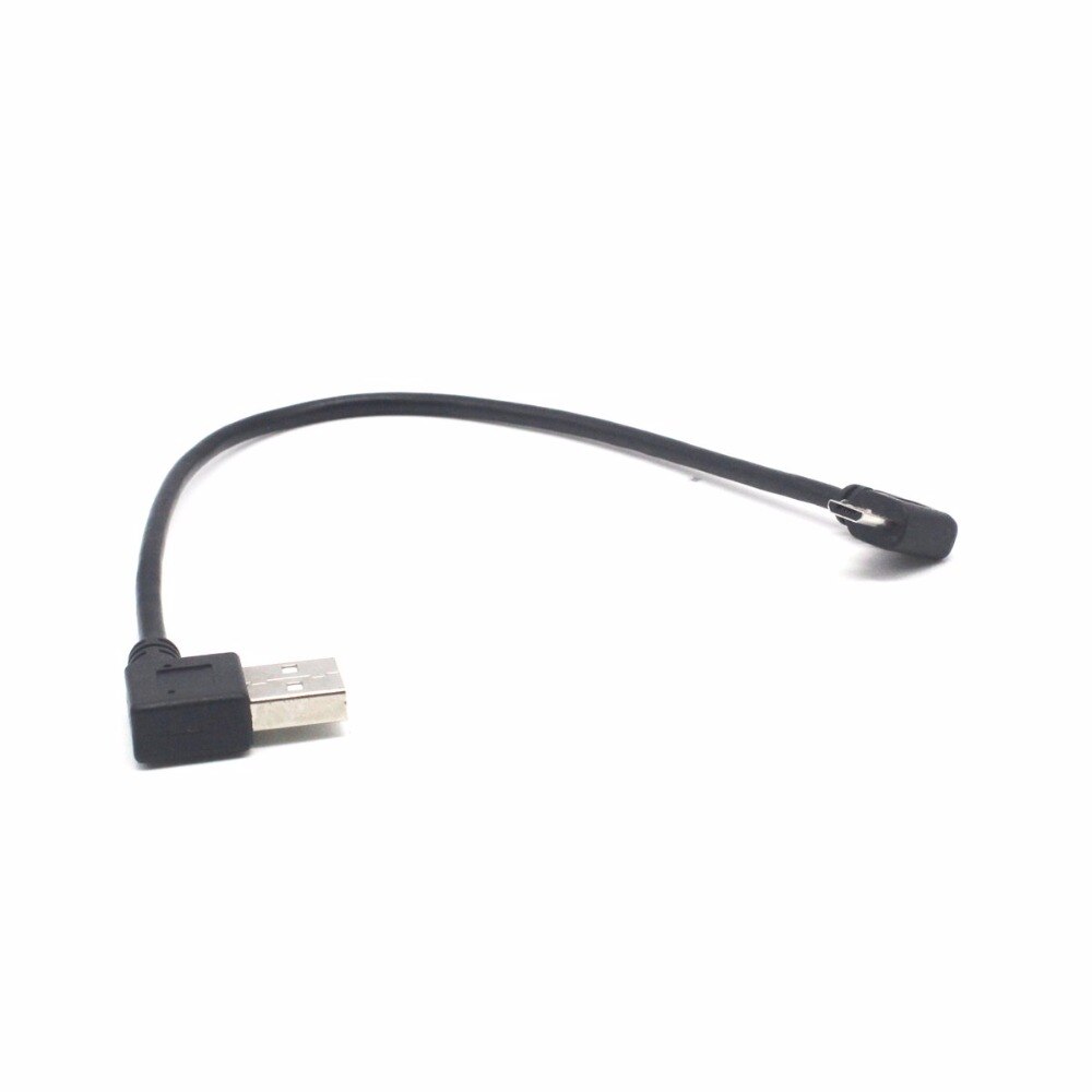 Right Angle Micro USB Cable, 25 CM, USB 2.0 Male to Micro B USB 5 Pin Male, Sync Charging and Data Transferring Cable