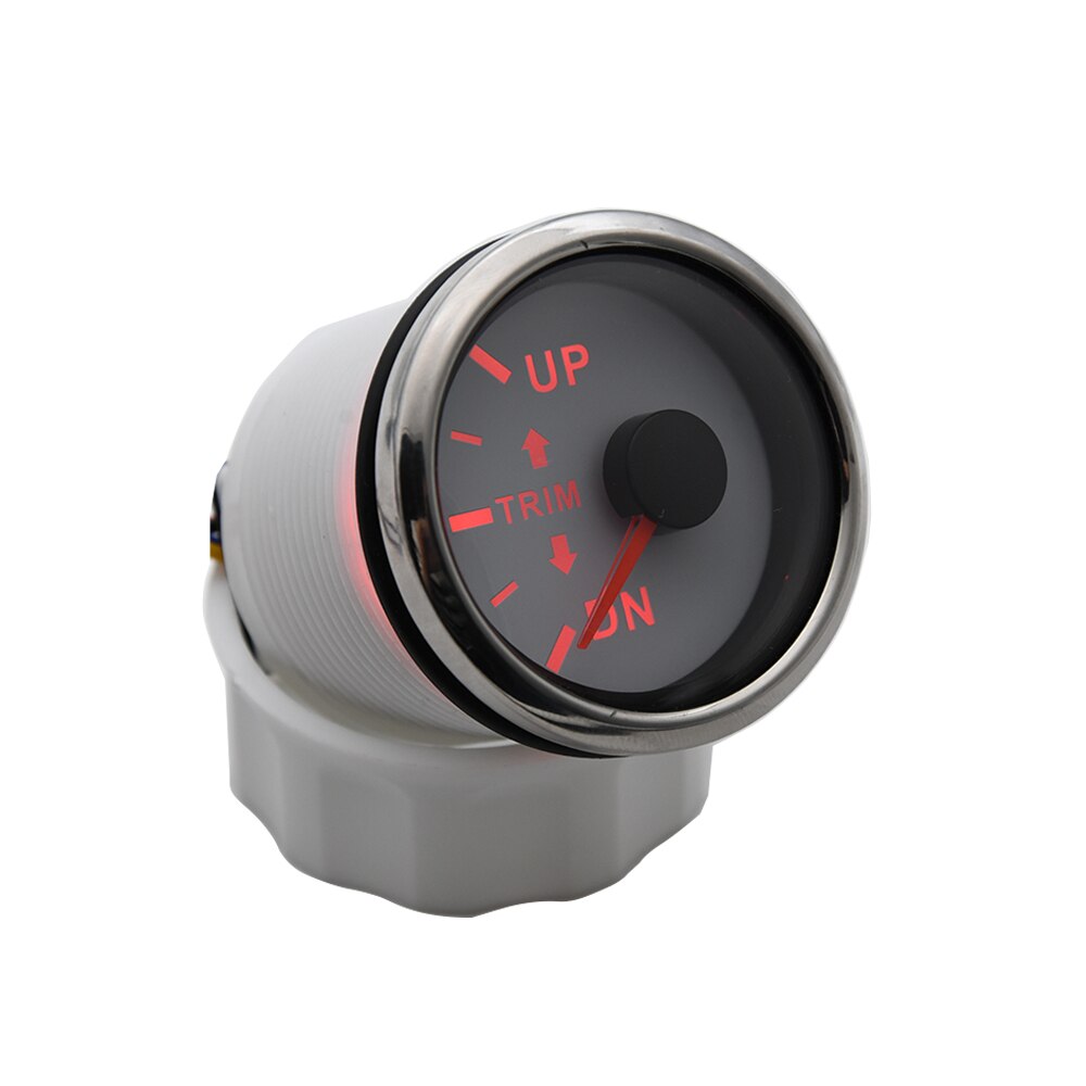 52mm 2'' Marine Boat Outboard Engine Trim Tilt Gauge UP-DN Trim Gauge Meter 0-190ohm Left Side With Red Backlight 12V/24V