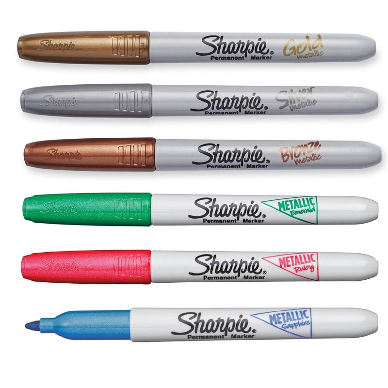 sharpie metallic permanent marker 39100 gold sliver copper maker Sign pen pengreat for dark surfaces fine point 12pcs