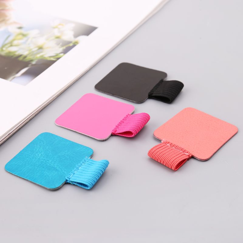 3pcs Square Self-adhesive Leather Pen Clip Pencil Elastic Loop For Notebooks Journals Clipboards Pens Holder