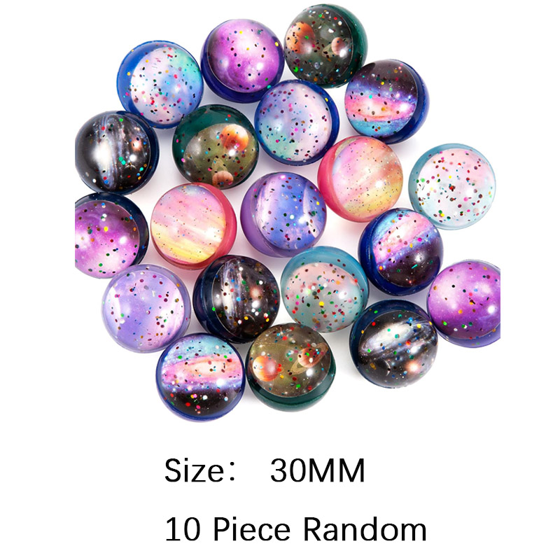 10PCS Solar System Planets Space Themed Party Favors For Kids Rubber Bouncy Balls 30MM Balle Rebondissante Kinder Spilzeug: Chocolate