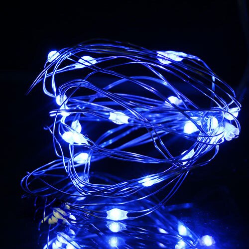 10 PCS Battery powered cork bottle light 2m LED light bar light birthday party wine bottle stopper light bar (Without battery): Blue / 2M 20LED