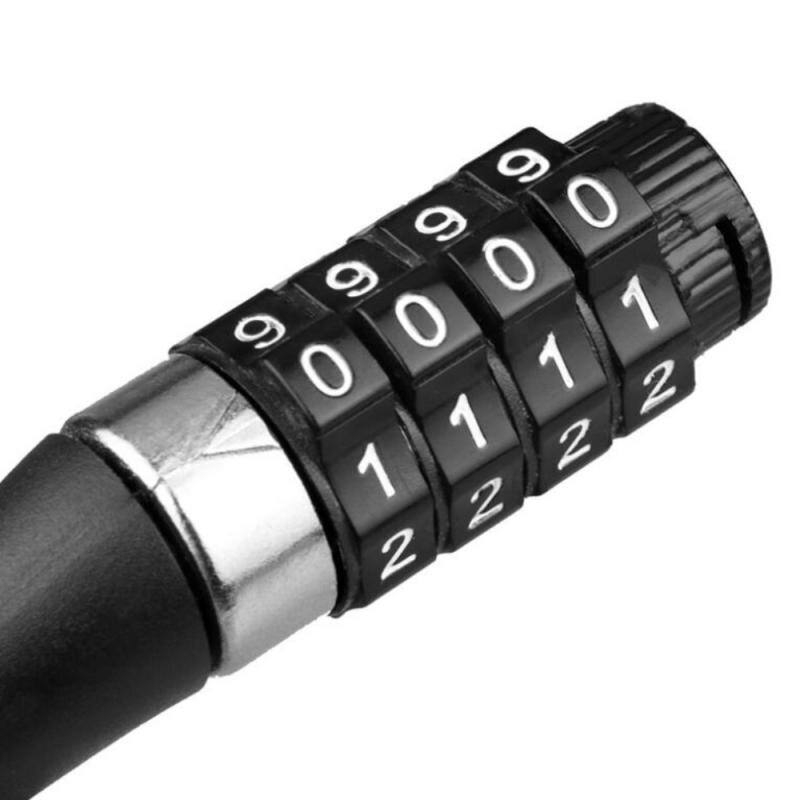4-digit Password Lock Combination Number Code Bike Bicycle Cycle Lock Steel Cable Chain