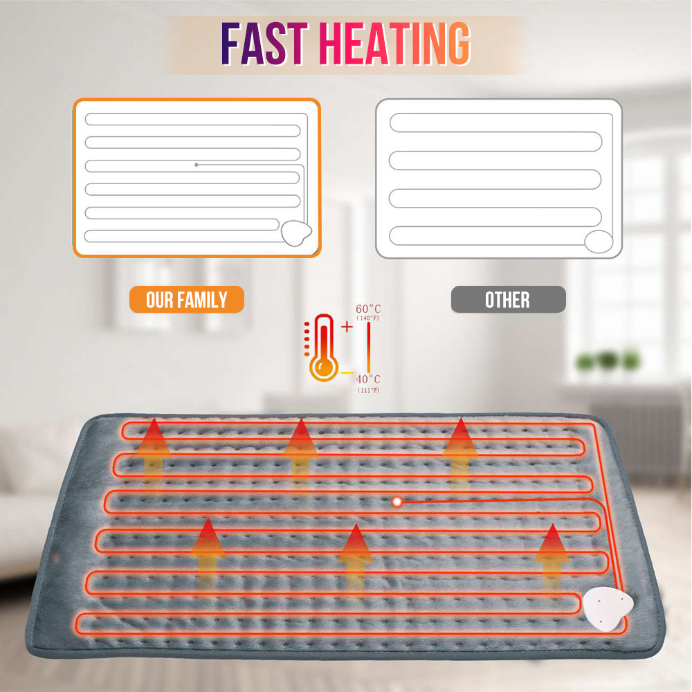 30*60Cm Heating Electric Blanket Thicker Heater Single Warmer Temperature Control Blanket Electric Heating Massage Mat Care