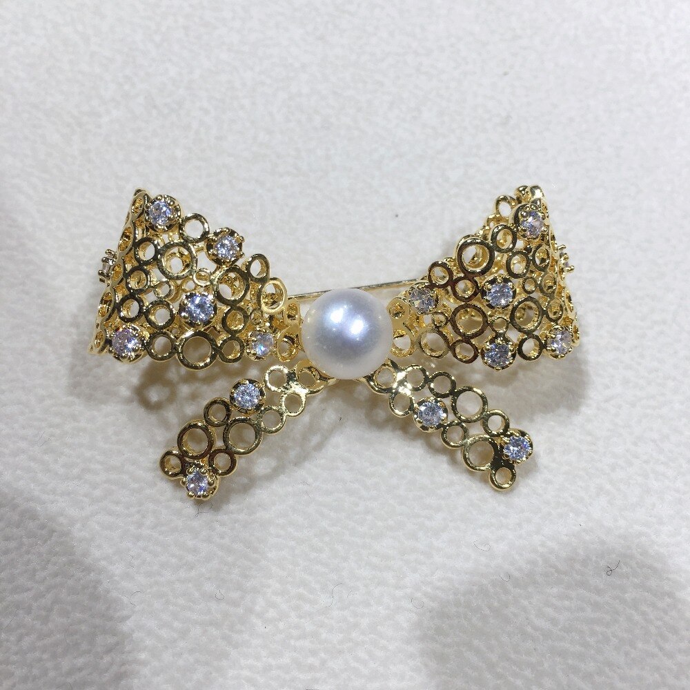 SHDIYAYUN Neue Perle Brosche Für Frauen Schöne Bogen Broschen Pins Natürliche Süßwasser Perle Edlen Schmuck Zubehör Corsage