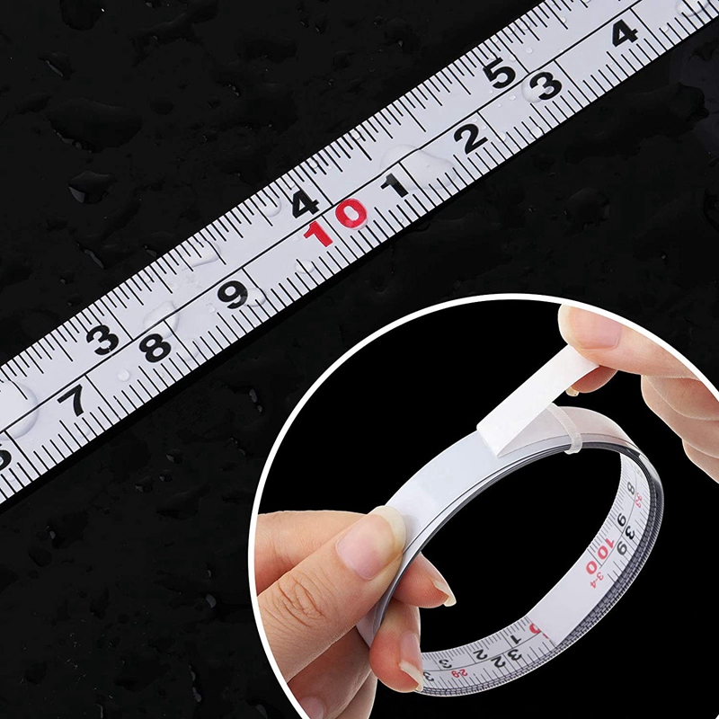 4 Pieces Self-Adhesive Measuring Tape,Steel Ruler Tape Label,Metal Sticky Ruler Left or Right Read for Measuring,40 Inch