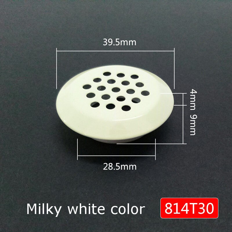 4 stk mælkehvidt skab luftspjæld lameller mesh hul rundt rustfrit stål flad overflade konveks overflade 19mm/25mm/30mm/35mm/53mm: Konveks hul dia .30mm