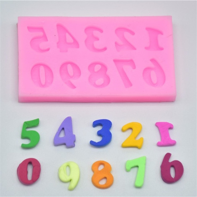 Number Shape Silicone 3D Cake Mold Birthday Cake Decorating Tools Fondant Soap Mould Chocolate Baking Molds Pastry Tool