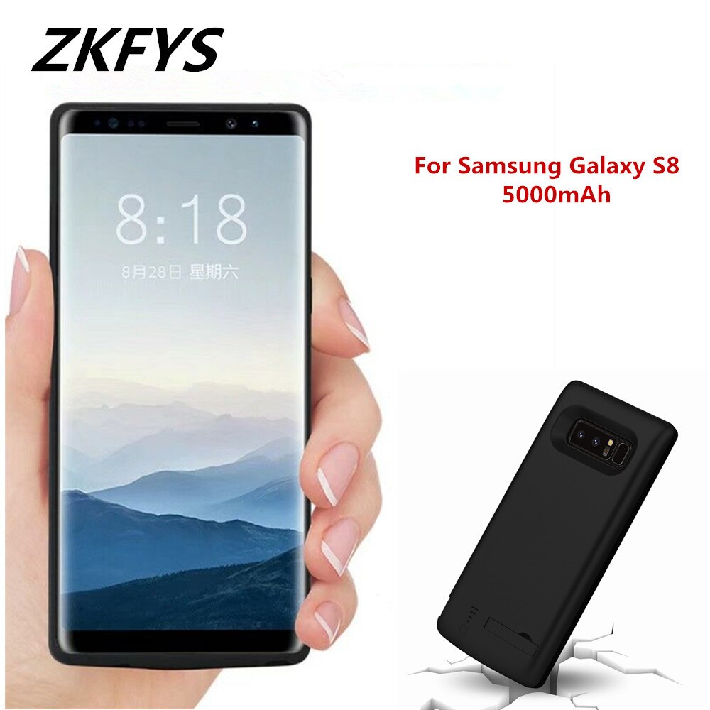 ZKFYS 5000mAh Portable Power Bank Cover For Samsung Galaxy S8 Battery Case Fast Charger Powerbank For Samsung S8 Charging Case