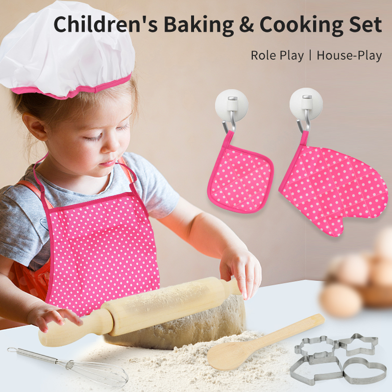 freundlicher kochen und backen Kochset, Kleinkind verkleiden sich und tun Also, als würden sie Kleidung für ändern 3-12 spielen, Küchen spielzeug mit freundlicher schürzen