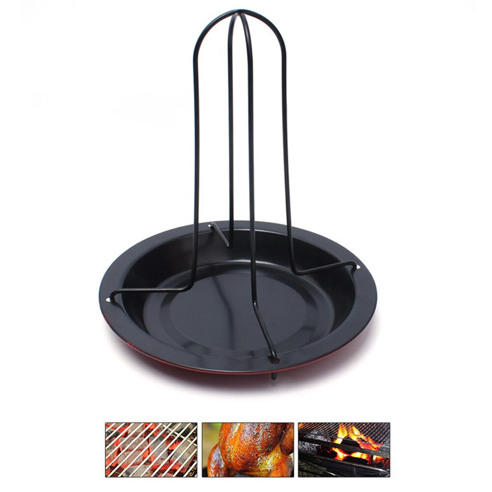 Soporte de pollo asado parrilla Cocina Barbacoa bandeja de acero