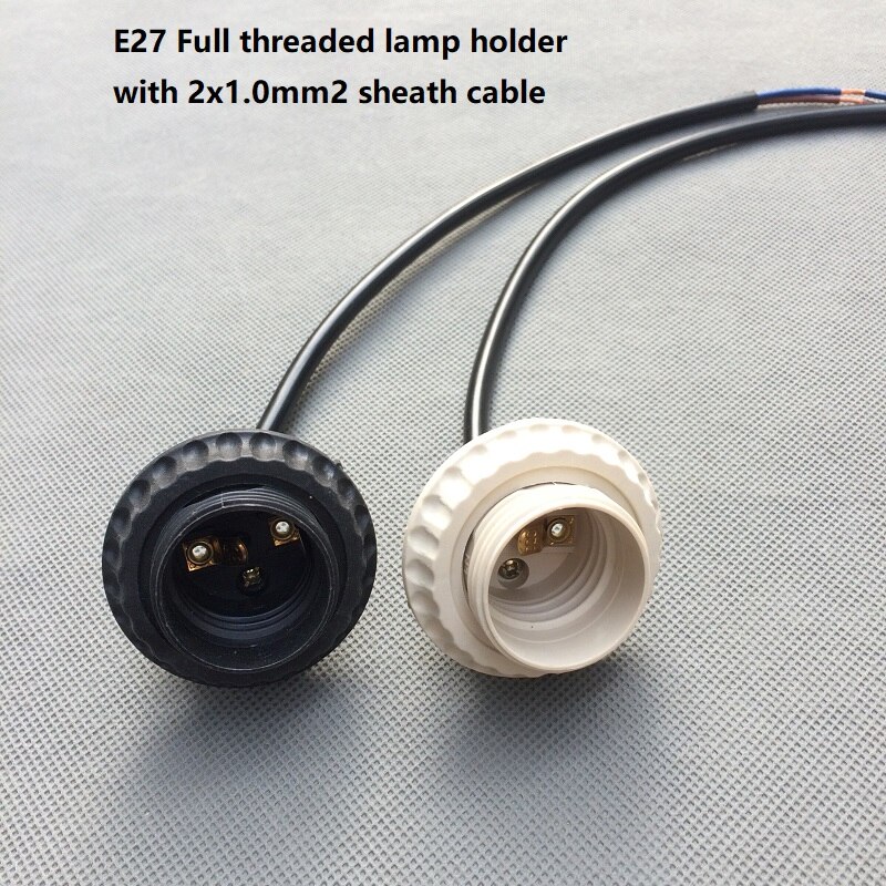 10 teile/los E27 volle gewinde Fassung basis Adapter Basis Sockel Lampe Halter Mit 2x 1,0 mm2 kabel und M10 halterung birne Stecker