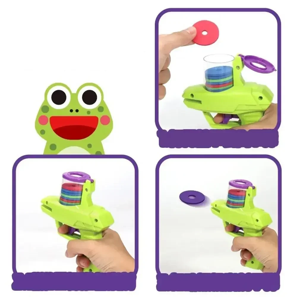 Flying Disc Gun Foam Disc Launcher Handheld Shooter Indoor Shooting Game Outdoor Backyard Toy For Boys And Girls Birthday