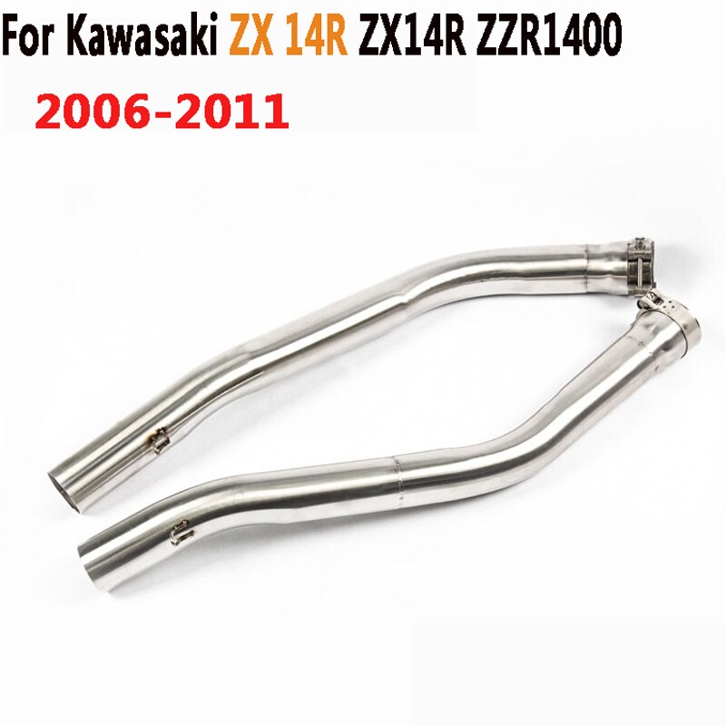 Voor Kawasaki Zx 14R ZX14R ZZR1400 2006 Volledige Systeem Slip Motorfiets Uitlaatpijp 51 Mm Rvs Motorfiets uitlaat: 06-11