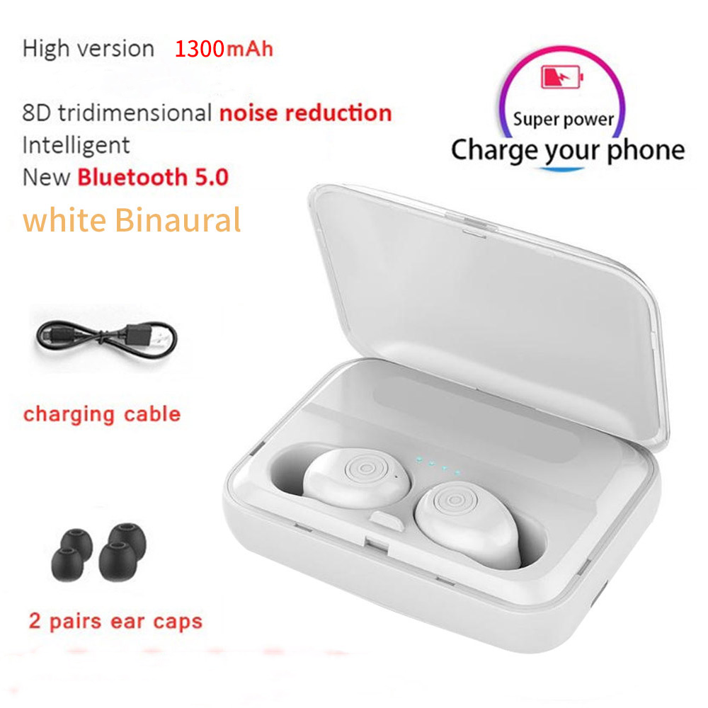 F9-Series ecouteurs 3500mAh batterie externe Bluetooth 5.0 sans fil TWS Sport casque musique écouteurs pour iPhone iPad Xiaomi HUAWEI honneur: F9-3 White Binaural